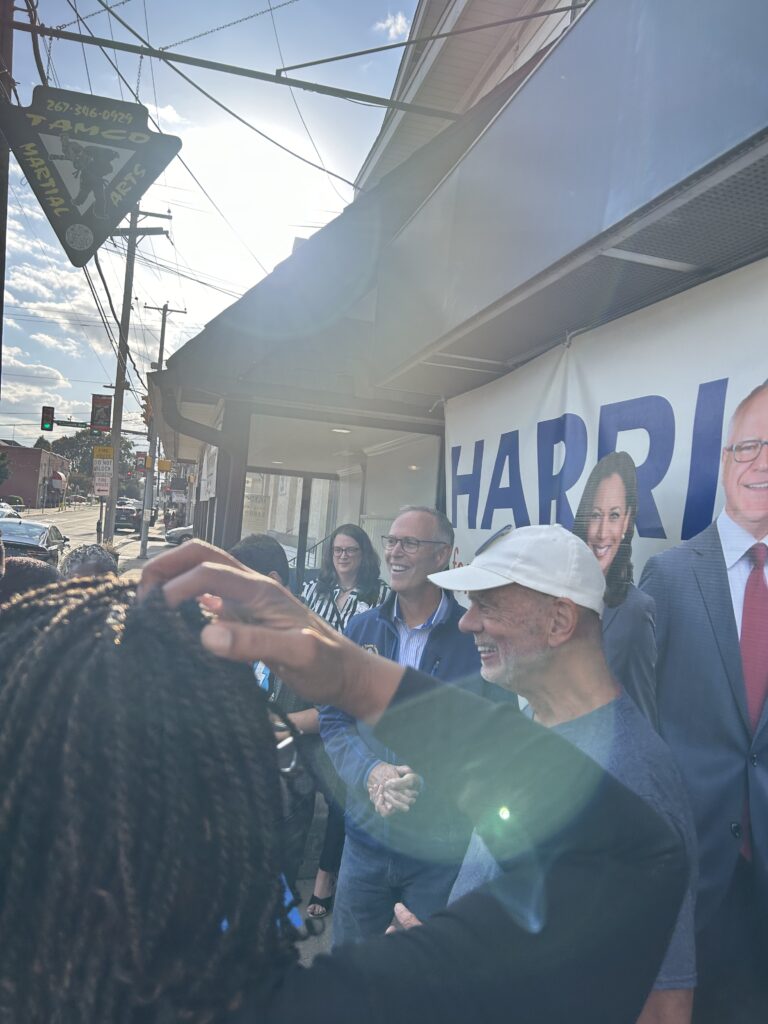 Humanist Congressman Jared Huffman with Harris-Walz volunteers